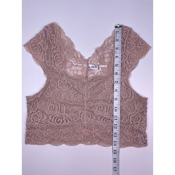 Free People Intimately Lace Bralette Top Medium Pink Nude - Picture 8 of 8